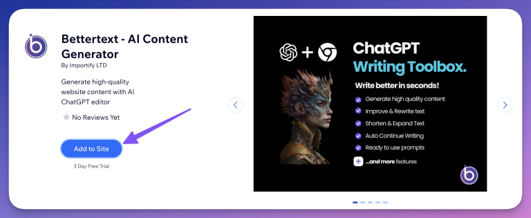 Screenshot from How to Install BetterText on Wix?